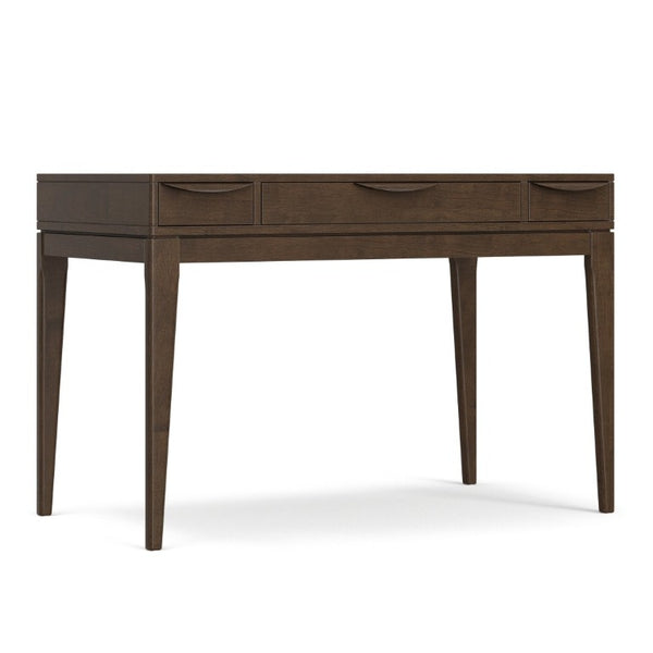 English Elm Wesley Mid-Century Solid Rubberwood Writing Desk with Drawers for Home Office B136P565523