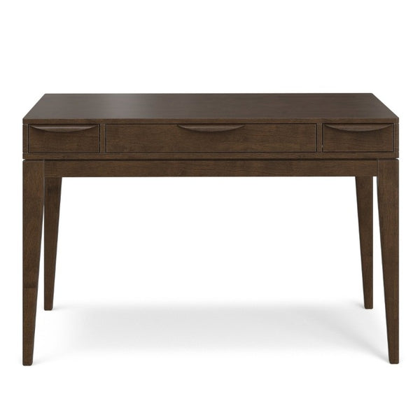 English Elm Wesley Mid-Century Solid Rubberwood Writing Desk with Drawers for Home Office B136P565523