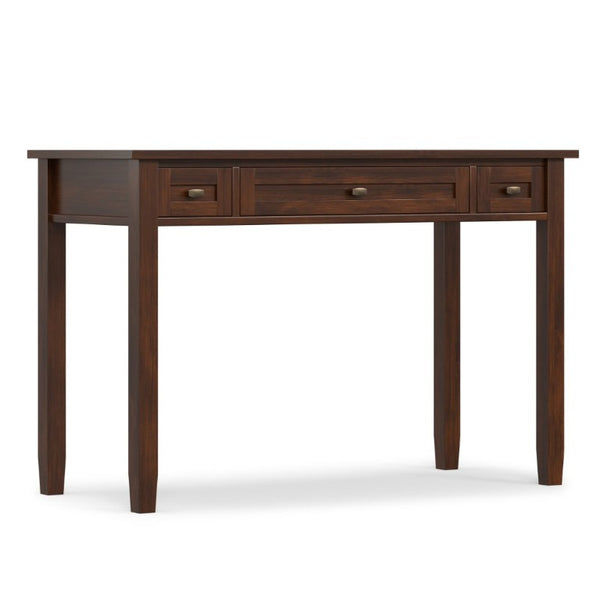 English Elm Warm Shaker Solid Wood Writing Desk with Keyboard Tray and Bronze Hardware B136P565524