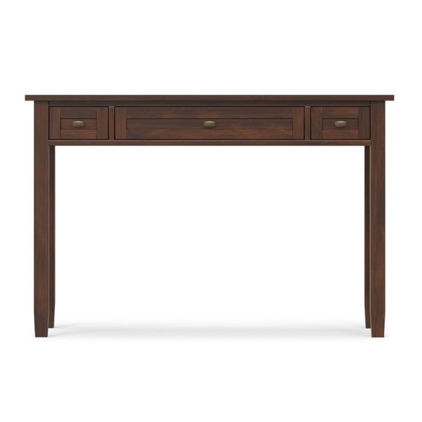 English Elm Warm Shaker Solid Wood Writing Desk with Keyboard Tray and Bronze Hardware B136P565524