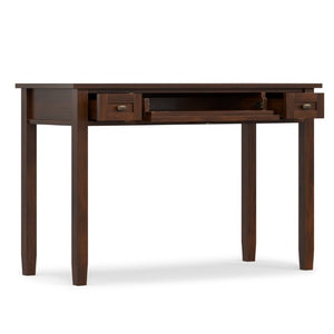 English Elm Warm Shaker Solid Wood Writing Desk with Keyboard Tray and Bronze Hardware B136P565524
