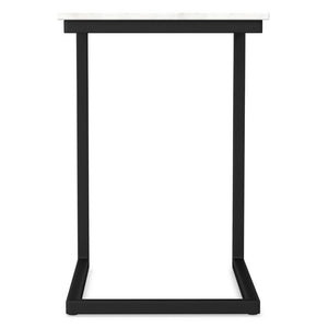 English Elm Skyler Marble Top C Side Table with Black Metal Base for Sofa or Bedside Use B136P565525