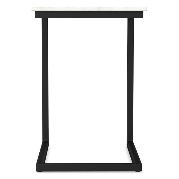 English Elm Skyler Marble Top C Side Table with Black Metal Base for Sofa or Bedside Use B136P565525