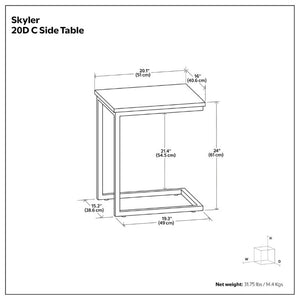 English Elm Skyler Marble Top C Side Table with Black Metal Base for Sofa or Bedside Use B136P565525