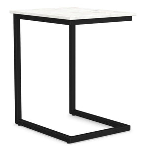 English Elm Skyler Marble Top C Side Table with Black Metal Base for Sofa or Bedside Use B136P565525
