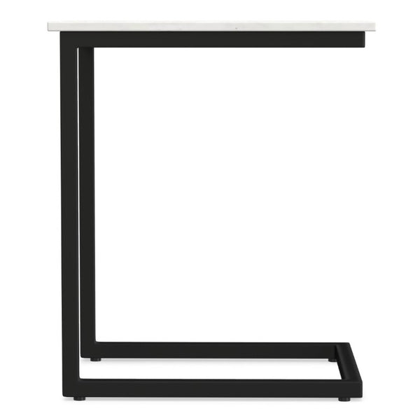 English Elm Skyler Marble Top C Side Table with Black Metal Base for Sofa or Bedside Use B136P565525