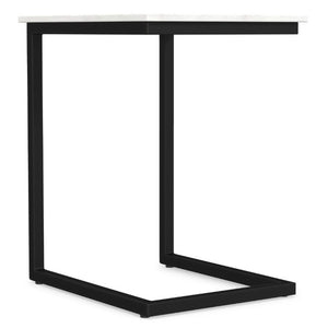 English Elm Skyler Marble Top C Side Table with Black Metal Base for Sofa or Bedside Use B136P565525