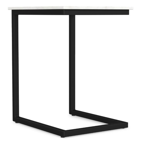 English Elm Skyler Marble Top C Side Table with Black Metal Base for Sofa or Bedside Use B136P565525