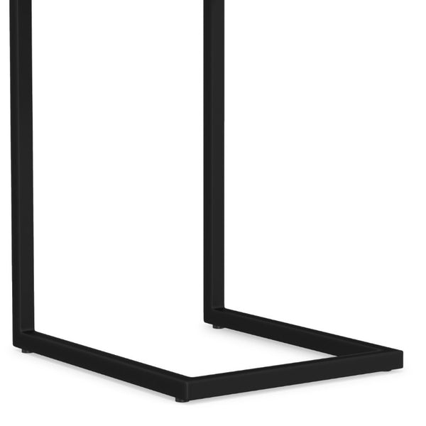 English Elm Skyler Marble Top C Side Table with Black Metal Base for Sofa or Bedside Use B136P565525