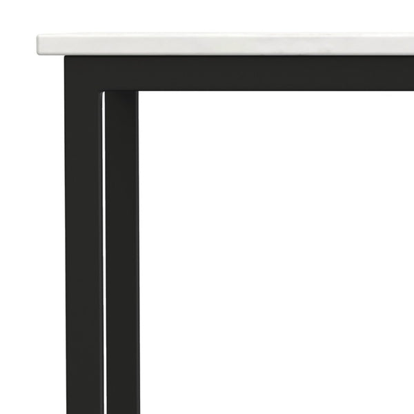 English Elm Skyler Marble Top C Side Table with Black Metal Base for Sofa or Bedside Use B136P565525