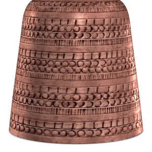 English Elm Toby Embossed Tribal Metal Bell Side Table Antique Copper Accent for Eclectic Rooms B136P565526