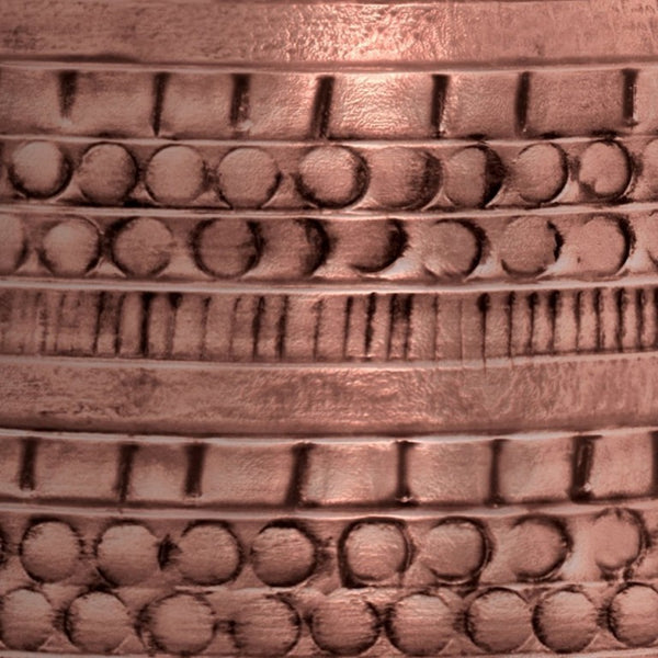 English Elm Toby Embossed Tribal Metal Bell Side Table Antique Copper Accent for Eclectic Rooms B136P565526