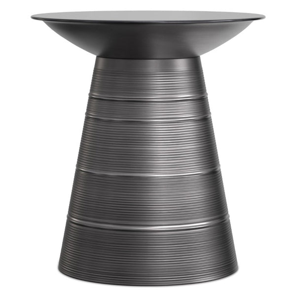 English Elm Sheridan Sculptural Metal Cone Side Table with Matte Black Finish for Modern Living B136P565527