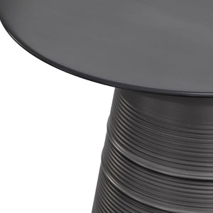 English Elm Sheridan Sculptural Metal Cone Side Table with Matte Black Finish for Modern Living B136P565527