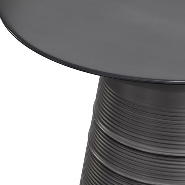 English Elm Sheridan Sculptural Metal Cone Side Table with Matte Black Finish for Modern Living B136P565527