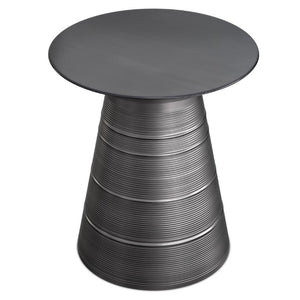 English Elm Sheridan Sculptural Metal Cone Side Table with Matte Black Finish for Modern Living B136P565527