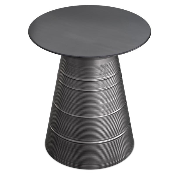 English Elm Sheridan Sculptural Metal Cone Side Table with Matte Black Finish for Modern Living B136P565527