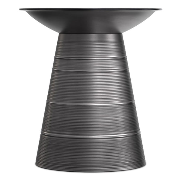 English Elm Sheridan Sculptural Metal Cone Side Table with Matte Black Finish for Modern Living B136P565527