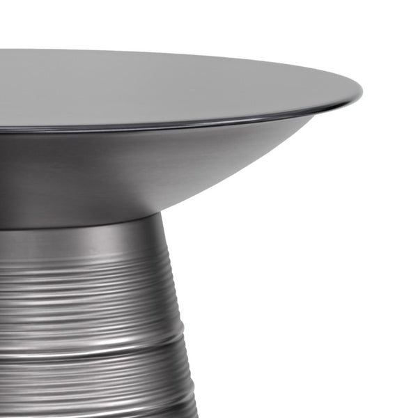 English Elm Sheridan Sculptural Metal Cone Side Table with Matte Black Finish for Modern Living B136P565527