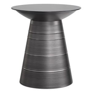 English Elm Sheridan Sculptural Metal Cone Side Table with Matte Black Finish for Modern Living B136P565527