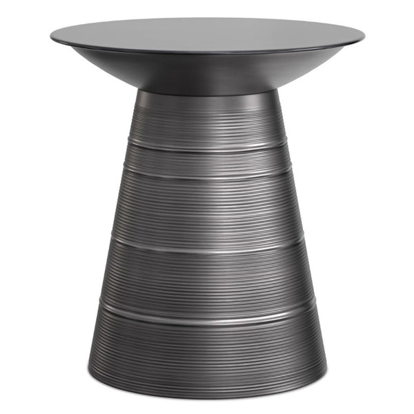 English Elm Sheridan Sculptural Metal Cone Side Table with Matte Black Finish for Modern Living B136P565527