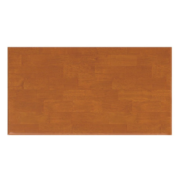 English Elm Draper Mid-Century Teak Brown Nightstand with Two Drawers and Open Cord Shelf B136P565528