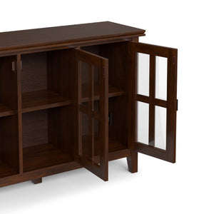 English Elm Artisan Pine Wood Display Cabinet with Tempered Glass Doors and Bronze Hardware B136P565529