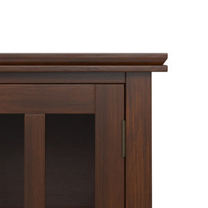 English Elm Artisan Pine Wood Display Cabinet with Tempered Glass Doors and Bronze Hardware B136P565529