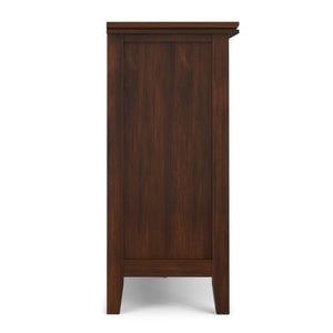 English Elm Artisan Pine Wood Display Cabinet with Tempered Glass Doors and Bronze Hardware B136P565529