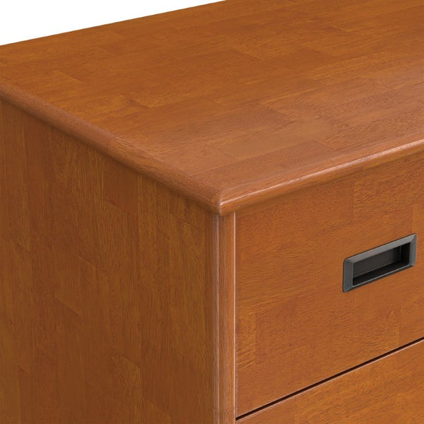 English Elm Draper Mid-Century 4 Drawer Dresser Rubberwood Teak Finish Tapered Legs Bedroom B136P588374