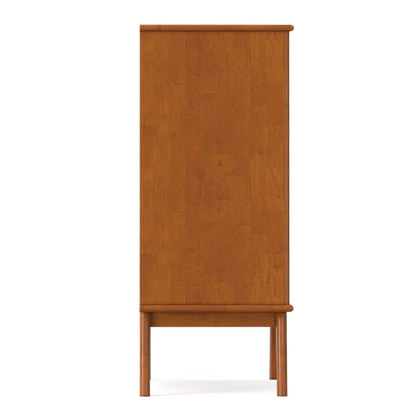 English Elm Draper Mid-Century 4 Drawer Dresser Rubberwood Teak Finish Tapered Legs Bedroom B136P588374