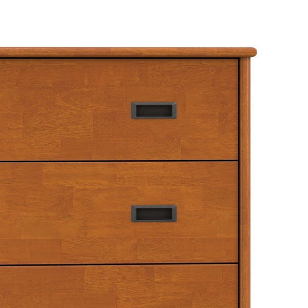 English Elm Draper Mid-Century 4 Drawer Dresser Rubberwood Teak Finish Tapered Legs Bedroom B136P588374