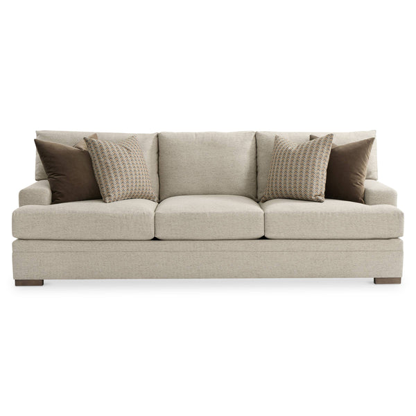 Bernhardt Fairfax Contemporary Fabric Sofa with T-back Pillows and Track Arms