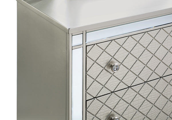 English Elm Cristian Dresser - Elegant Champagne Finish With Dovetail Drawers & Mirror Accents For Any Bedroom B132P161940