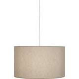 Robert Abbey Elena Pendant Painted White Finish Bone Dupioni Fabric Shade With Fabric Diffuser