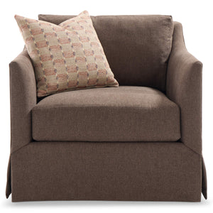 Bernhardt Langley Tailored Swivel Accent Chair with Plush Pillow for Modern Interiors