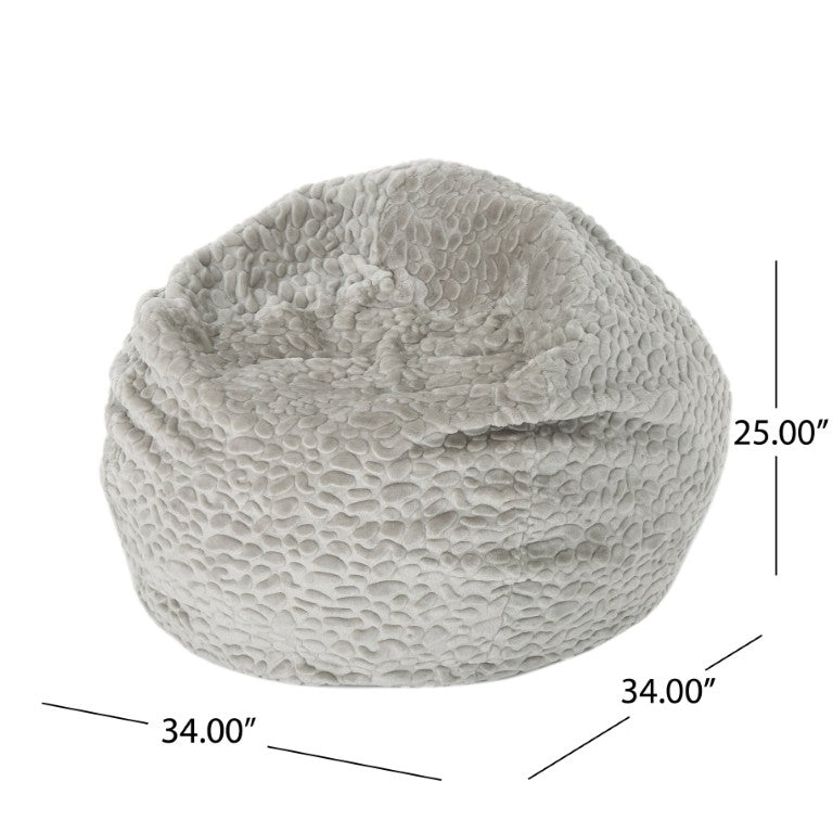 English Elm Yasmin Plush Faux Fur Bean Bag Chair with Cozy Pebble Texture for Kids and Living Rooms B181P162998