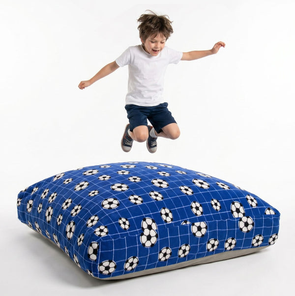 English Elm Sensory Crash Pad Fleece Foam Fill Landing Mat for Kids Jump Play Gym Use Blue B181P528594