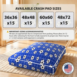 English Elm Sensory Crash Pad Fleece Foam Fill Landing Mat for Kids Jump Play Gym Use Blue B181P528594