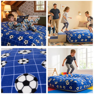 English Elm Sensory Crash Pad Fleece Foam Fill Landing Mat for Kids Jump Play Gym Use Blue B181P528594