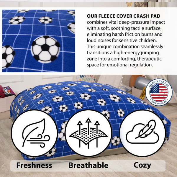 English Elm Sensory Crash Pad Fleece Foam Fill Landing Mat for Kids Jump Play Gym Use Blue B181P528594