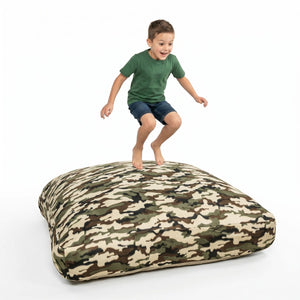 English Elm Sensory Crash Pad Fleece Foam Fill Landing Mat for Kids Jump Play Gym Use Beige Multi B181P528596