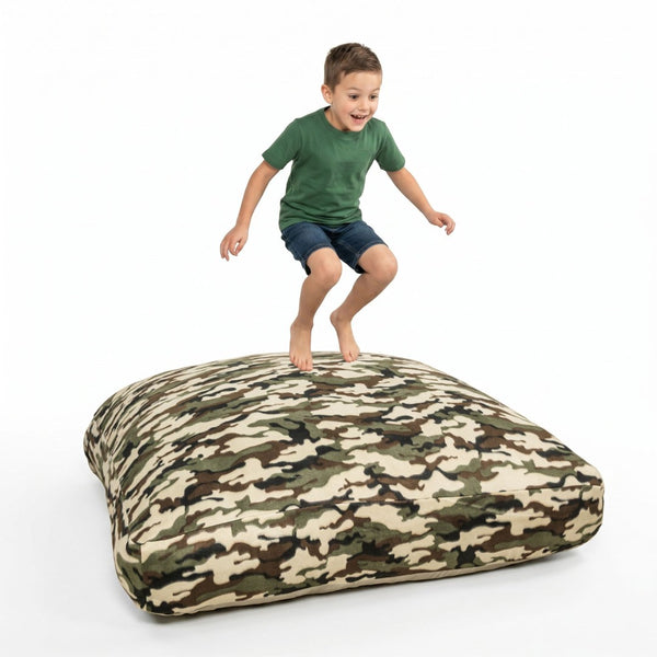 English Elm Sensory Crash Pad Fleece Foam Fill Landing Mat for Kids Jump Play Gym Use Beige Multi B181P528596