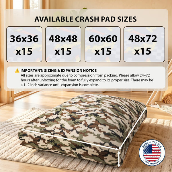 English Elm Sensory Crash Pad Fleece Foam Fill Landing Mat for Kids Jump Play Gym Use Beige Multi B181P528596