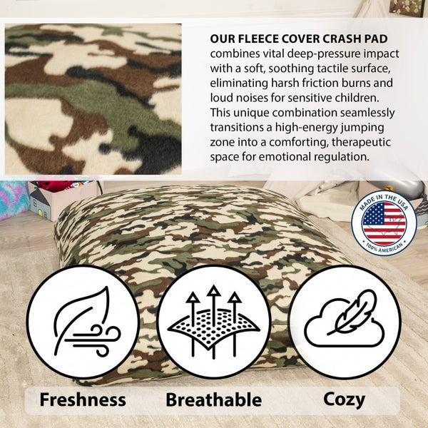 English Elm Sensory Crash Pad Fleece Foam Fill Landing Mat for Kids Jump Play Gym Use Beige Multi B181P528596