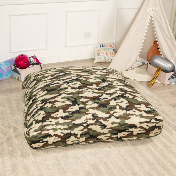 English Elm Sensory Crash Pad Fleece Foam Fill Landing Mat for Kids Jump Play Gym Use Beige Multi B181P528596