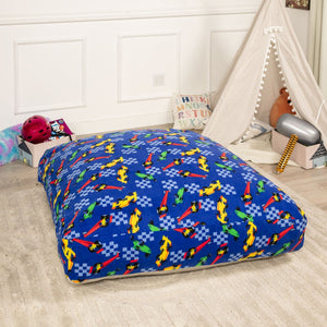 English Elm Sensory Crash Pad Fleece Foam Fill Landing Mat for Kids Jump Play Gym Use Blue Cars B181P528600