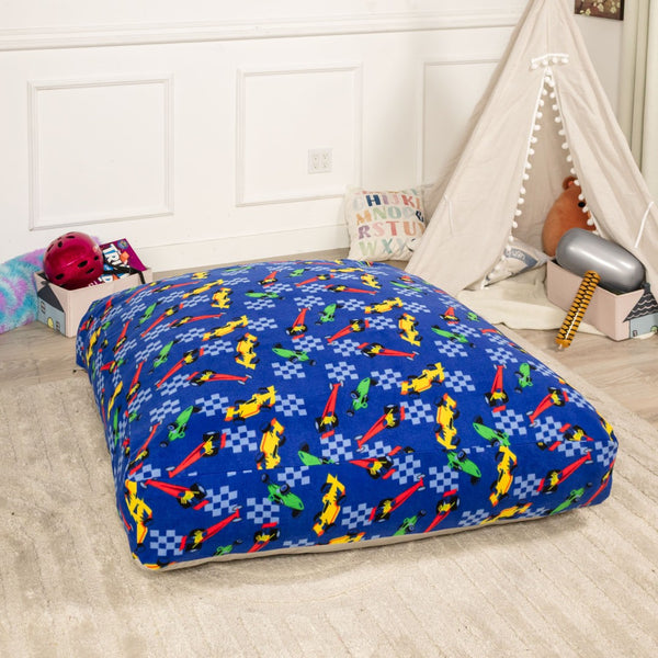 English Elm Sensory Crash Pad Fleece Foam Fill Landing Mat for Kids Jump Play Gym Use Blue Cars B181P528600