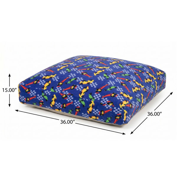 English Elm Sensory Crash Pad Fleece Foam Fill Landing Mat for Kids Jump Play Gym Use Blue Cars B181P528600
