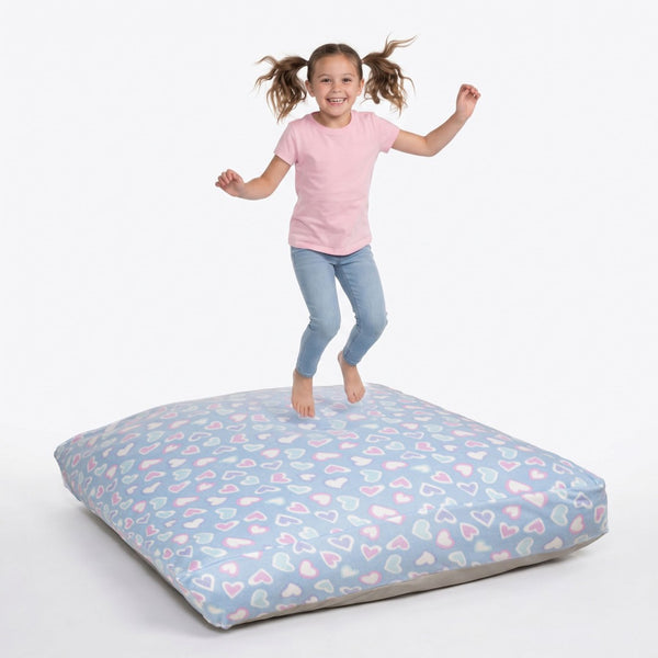 English Elm Sensory Crash Pad Fleece Foam Fill Landing Mat for Kids Jump Play Gym Use Light Baby Blue B181P528602